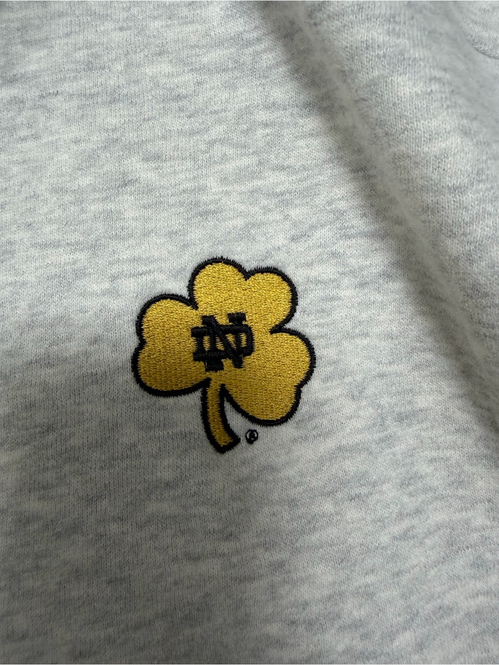 Rhoback Serenity Collegiate Half Zip - Light Gray Notre Dame - Picture 4 of 9